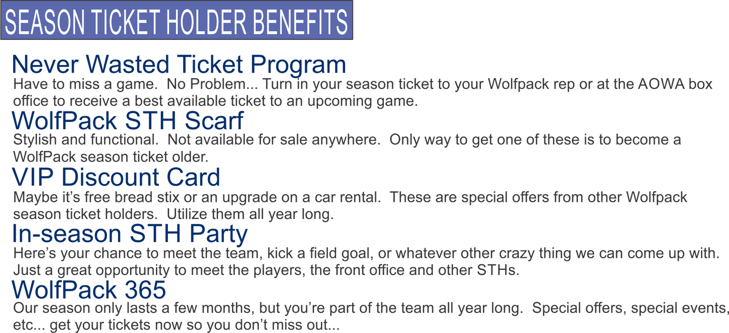 Premium Season Ticket
